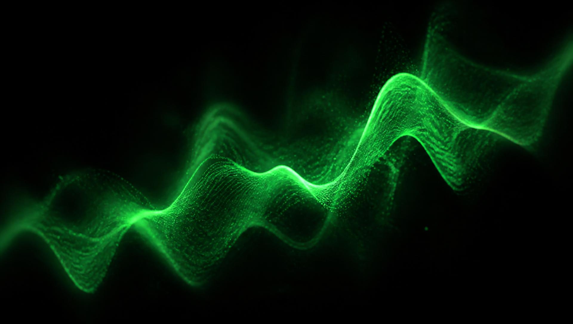 Green audio waveform on a black background